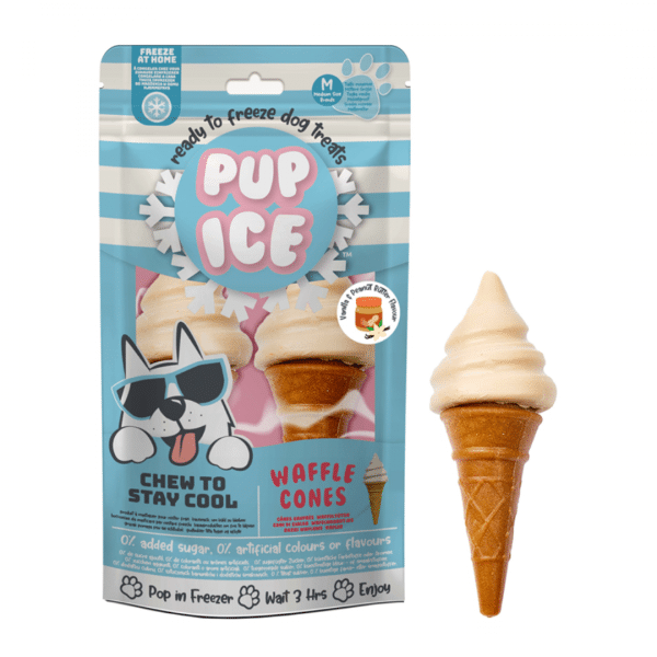 Pup Ice Hundeeis Waffeltüte Vanille  Erdnussbutter